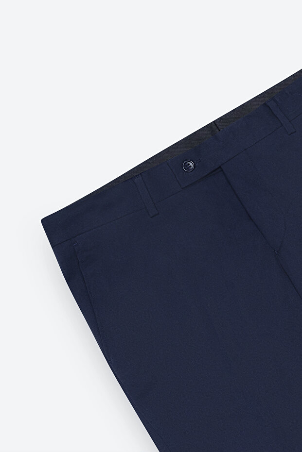 Erkek Lacivert Slim Fit Dar Kesim Esnek Klasik Pantolon - 10