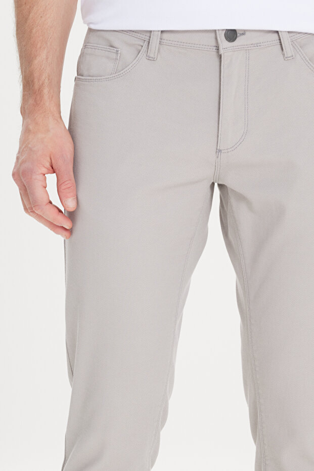 Erkek Taş Slim Fit Dar Kesim 5 Cep Armürlü Esnek Pantolon - 6