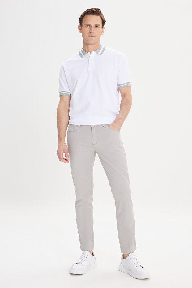 Erkek Taş Slim Fit Dar Kesim 5 Cep Armürlü Esnek Pantolon - 2