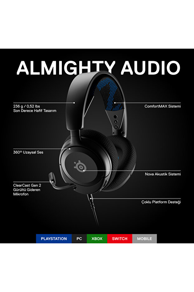 Arctis Nova 1P - Playstation Oyun Kulaklığı - Siyah - 11