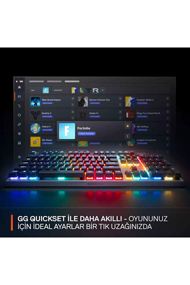 Apex Pro Gen 3 UK (İngilizce) RGB Ayarlanabilir OmniPoint Switch Kablolu Mekanik Klavye - 6