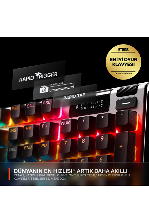Apex Pro Gen 3 UK (İngilizce) RGB Ayarlanabilir OmniPoint Switch Kablolu Mekanik Klavye - 4