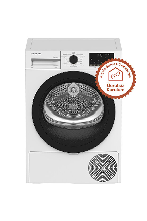 Grundig GPDH 9635 E Enerji Sınıfı 9 kg Isı Pompalı Kurutma Makinesi Beyaz
