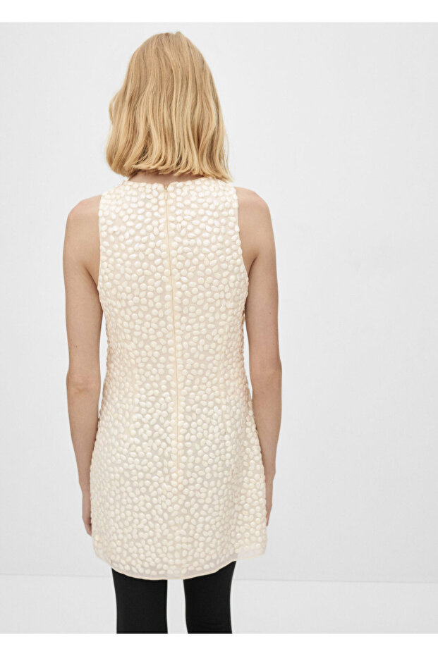 Boncuklu kısa elbise - 8