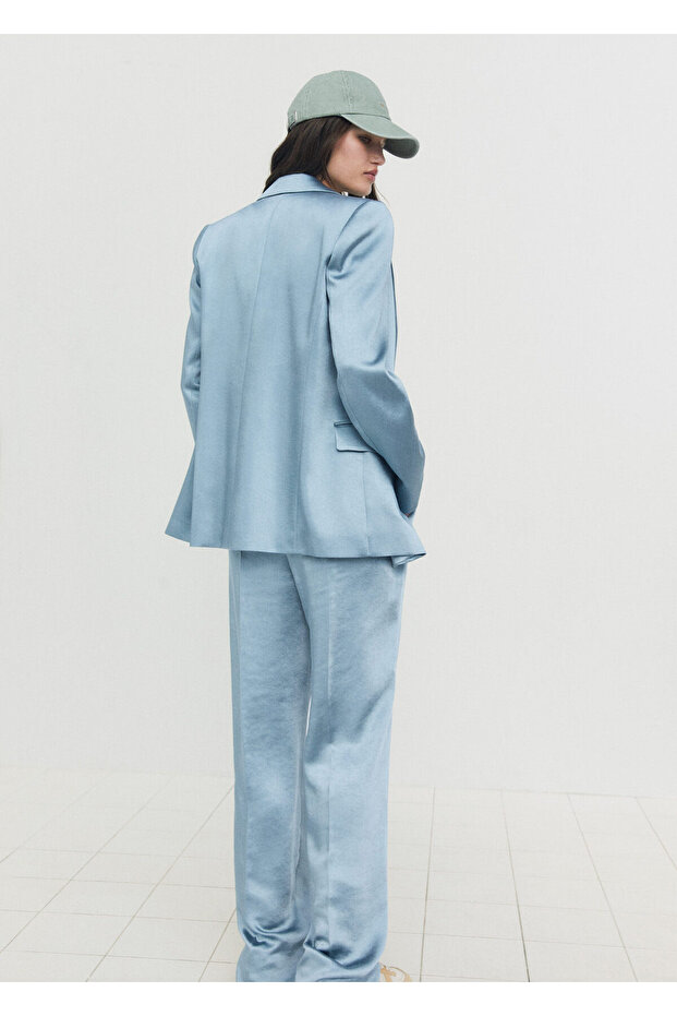 Beli Lastikli Saten Pantolon - 8