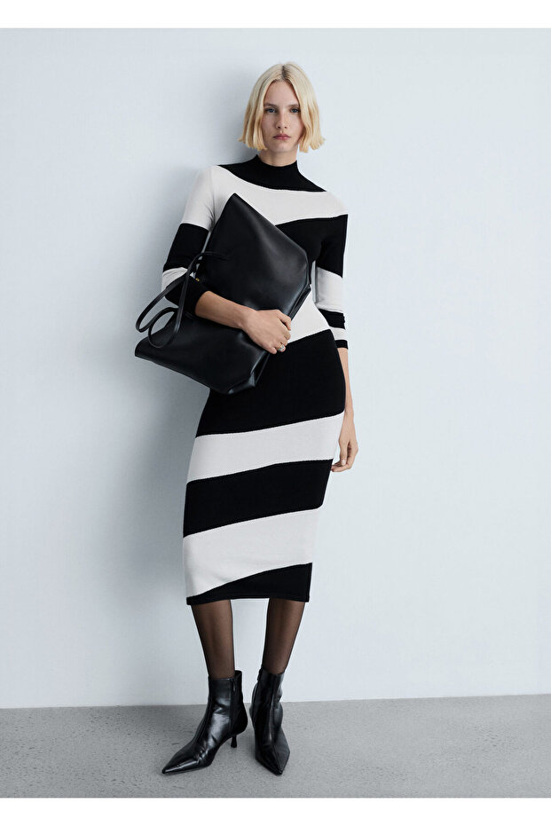 Siyah Kadın Elbise 77077718 - 7