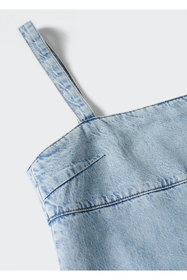 Açik Denim Elbise - 7
