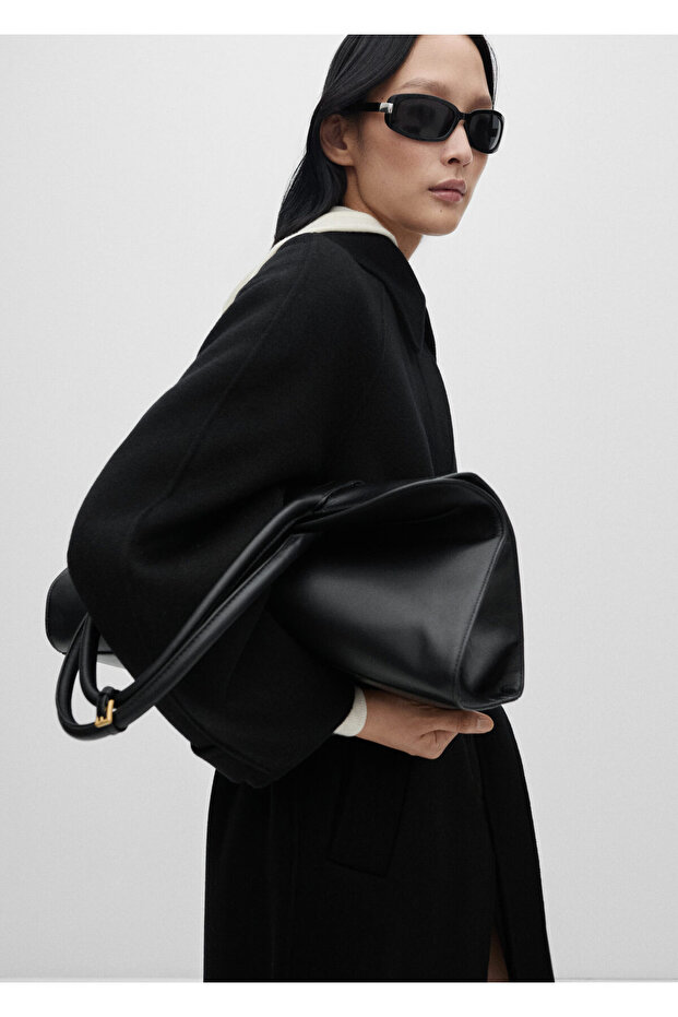 Kemerli yün palto - 1