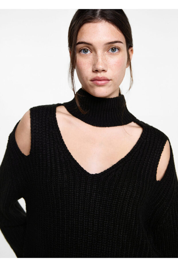 Schwarzer Mädchenpullover 87040300 - 4