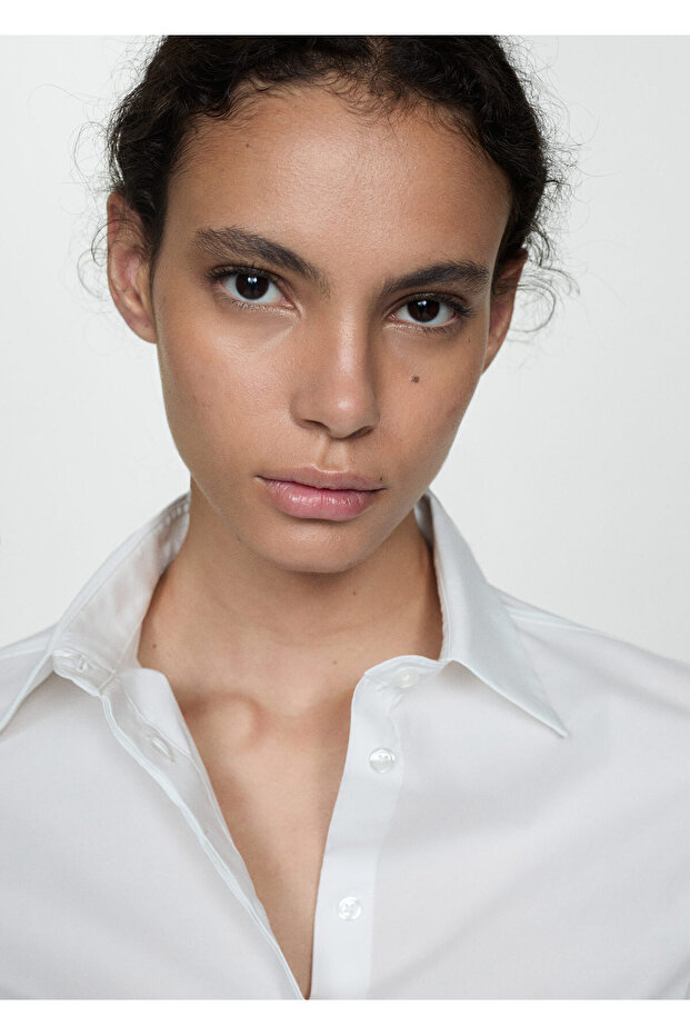 Beyaz Kadın Gömlek 77092004 - 4