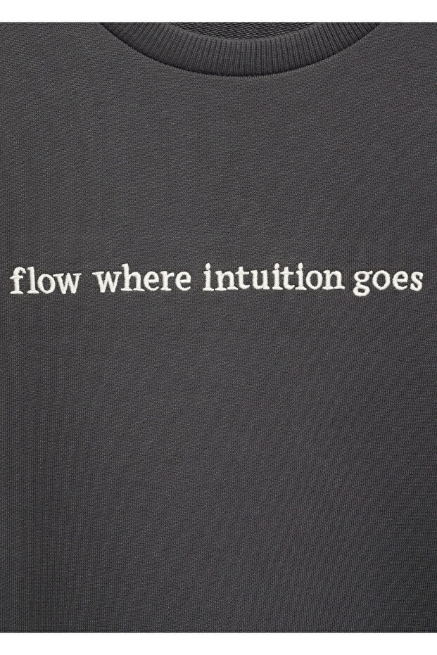 Anthrazitfarbenes Mädchen-Sweatshirt 77042935 - 7