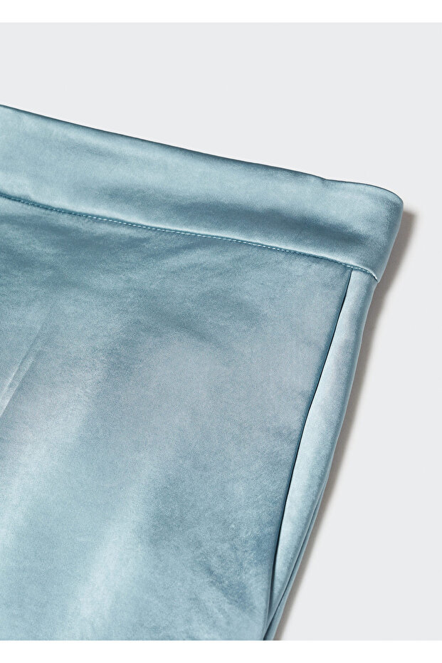 Beli Lastikli Saten Pantolon - 7