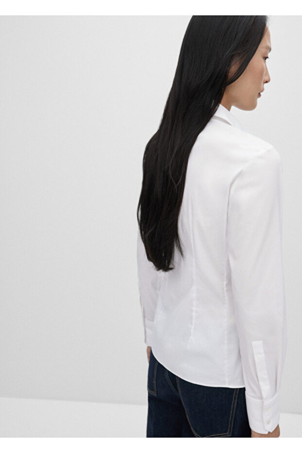 Bedene oturan poplin gömlek - 6