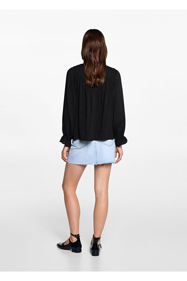 Schwarze Mädchenbluse 77045987 - 6