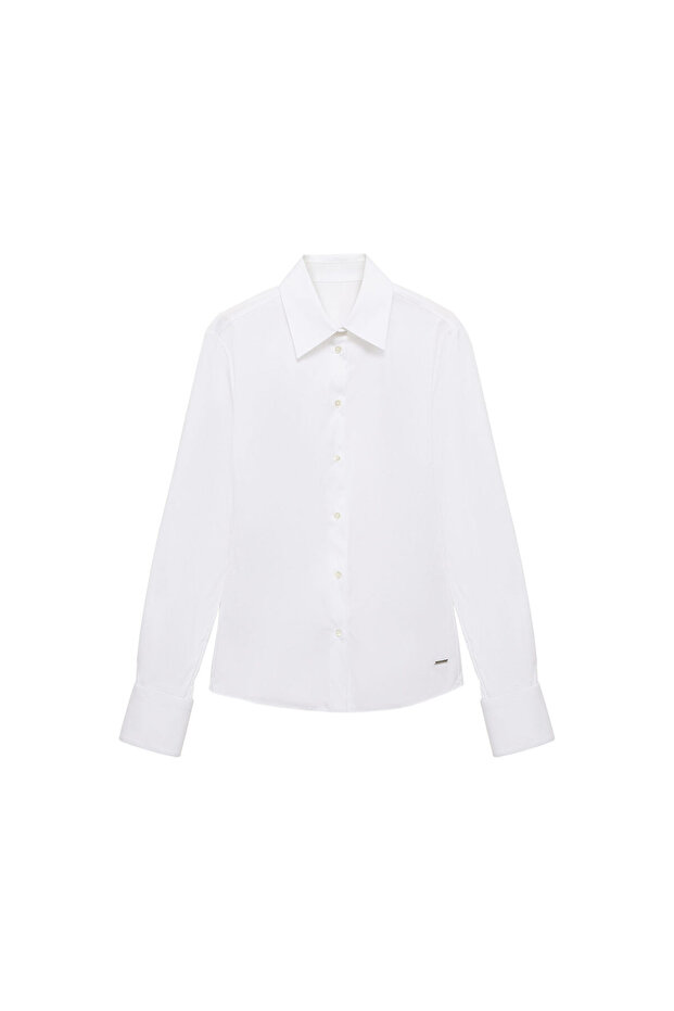 Bedene oturan poplin gömlek - 2