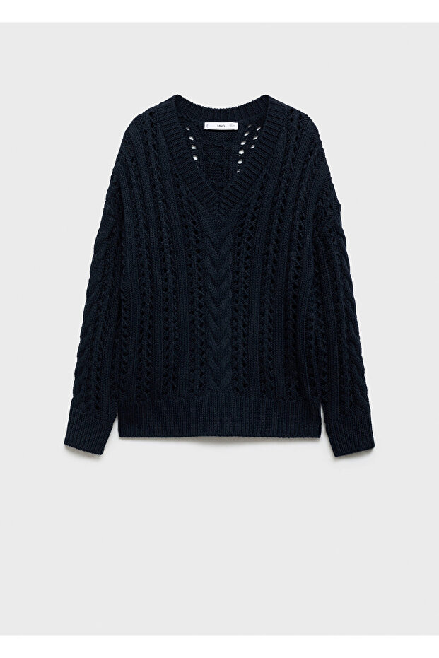 Marineblauer Mädchenpullover 77016755 - 1