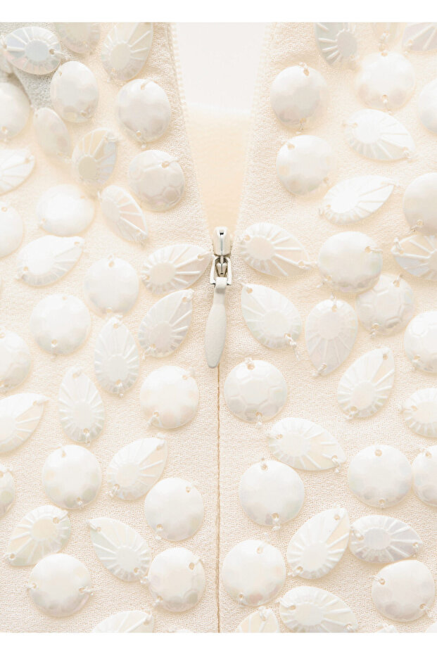 Boncuklu kısa elbise - 3