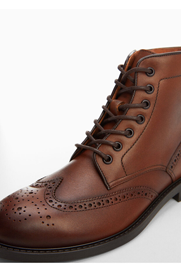 Pletené kožené boty - 4