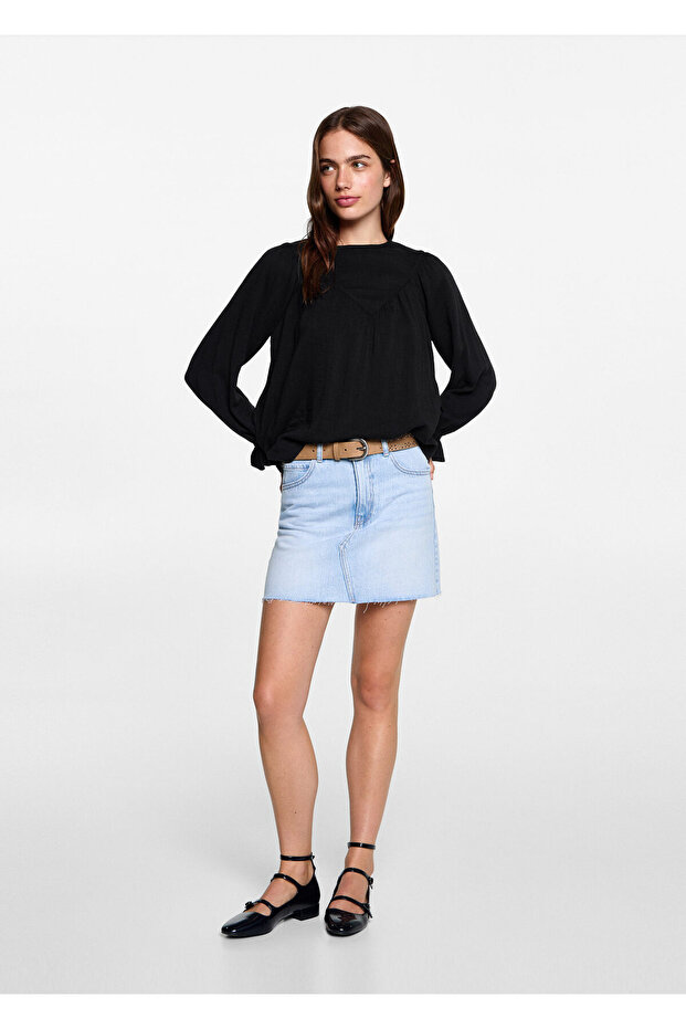 Schwarze Mädchenbluse 77045987 - 7