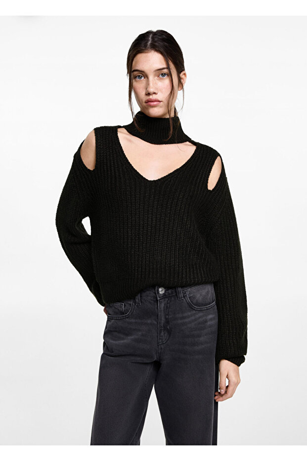 Schwarzer Mädchenpullover 87040300 - 8