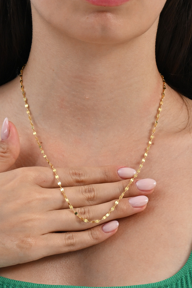 Gümüş Mekik Pullu Kolye - 1