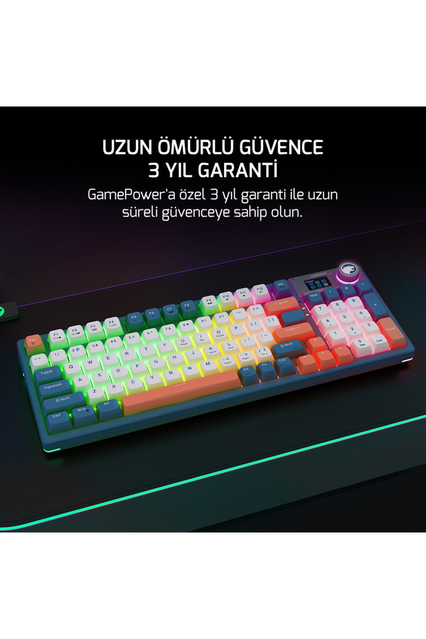 Gasket Elite X RGB Wireless/Bluetooth/Kablolu Mekanik Hot-Swap Yağlı Switch Gasket Gaming Klavye - 11