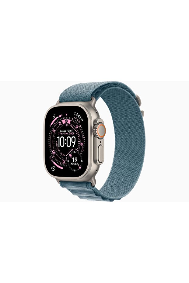 Watch Ultra 3 GPS + Cellular, 49 mm Natürel Titanyum Kasa ve Açık Mavi Alpine Loop - Büyük Boy - 1