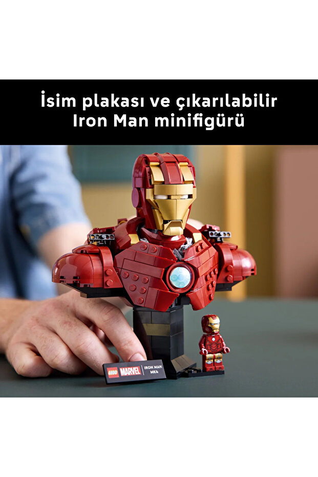 ® ǀ Marvel Iron Man MK4 Büstü 76327 - Yetişkinler için Koleksiyonluk Model Yapım Seti (436P) - 9