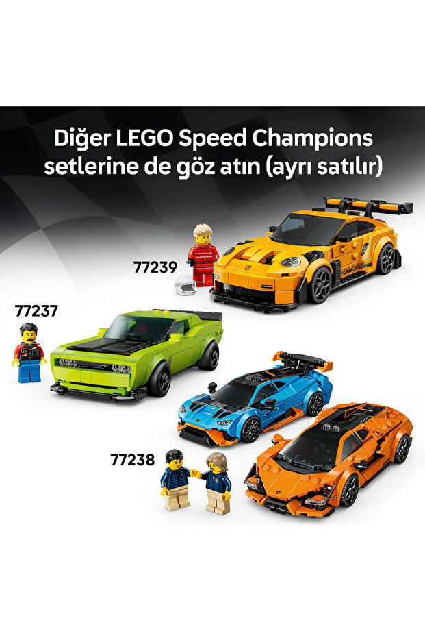 ® Speed Champions Bugatti Centodieci Hiper Spor Araba 77240 – 9+ için Oyuncak Yapım Seti (291P) - 11