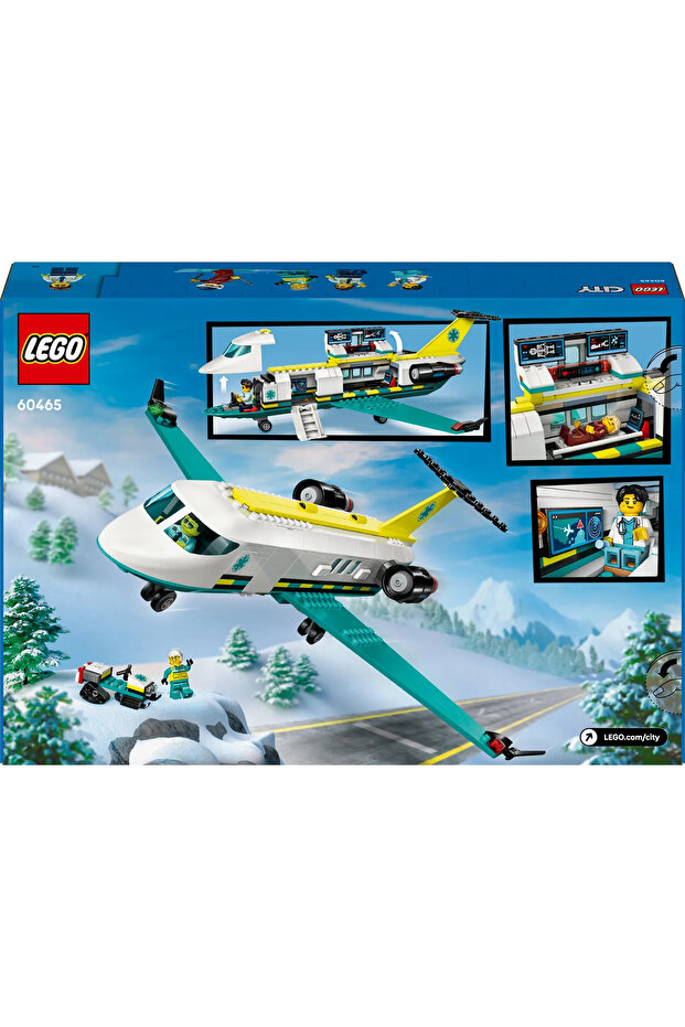 ® City Acil Hava Ambulans Uçağı 60465 - 6+ Çocuklar için Yaratıcı Oyuncak Yapım Seti (403P) - 5