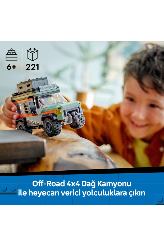 ® City 4x4 Arazi Dağ Arabası 60447 - 6+ Çocuklar için Yaratıcı Oyuncak Yapım Seti (221 P) - 6