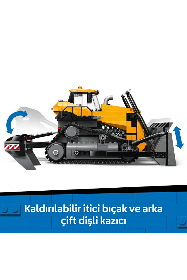 ® City Sarı Buldozer 60466 - 8+ Çocuklar için Yaratıcı Oyuncak Yapım Seti (682P) - 8
