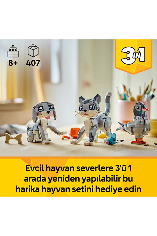® Creator 3’ü 1 Arada Oyunbaz Kedi 31163 - 8+ Çocuklar için Oyuncak Yapım Seti (407 Parça) - 6