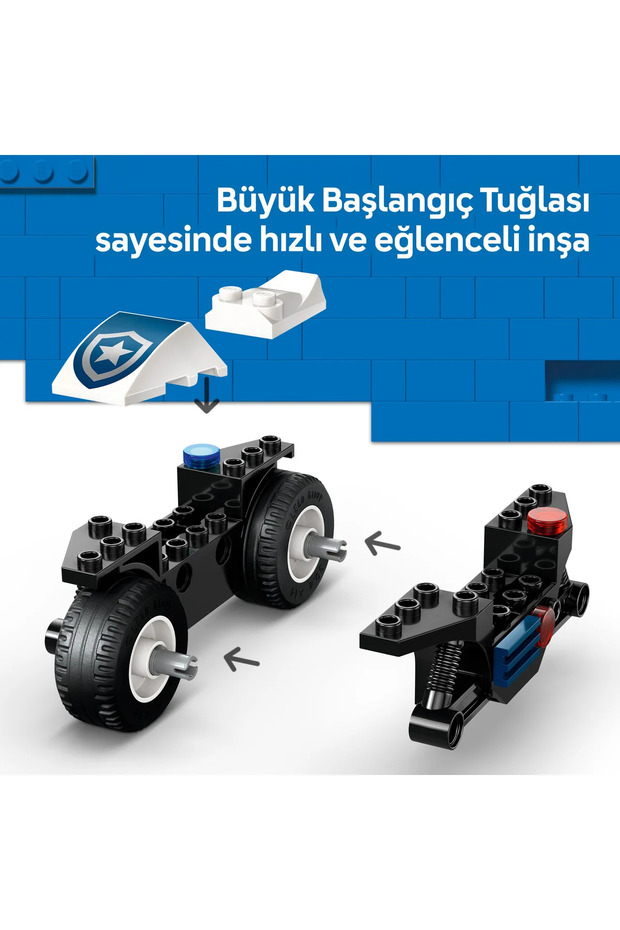 ® City Polis Motosikleti Takibi 60455 - 4+ Çocuklar için Yaratıcı Oyuncak Yapım Seti (65P) - 7