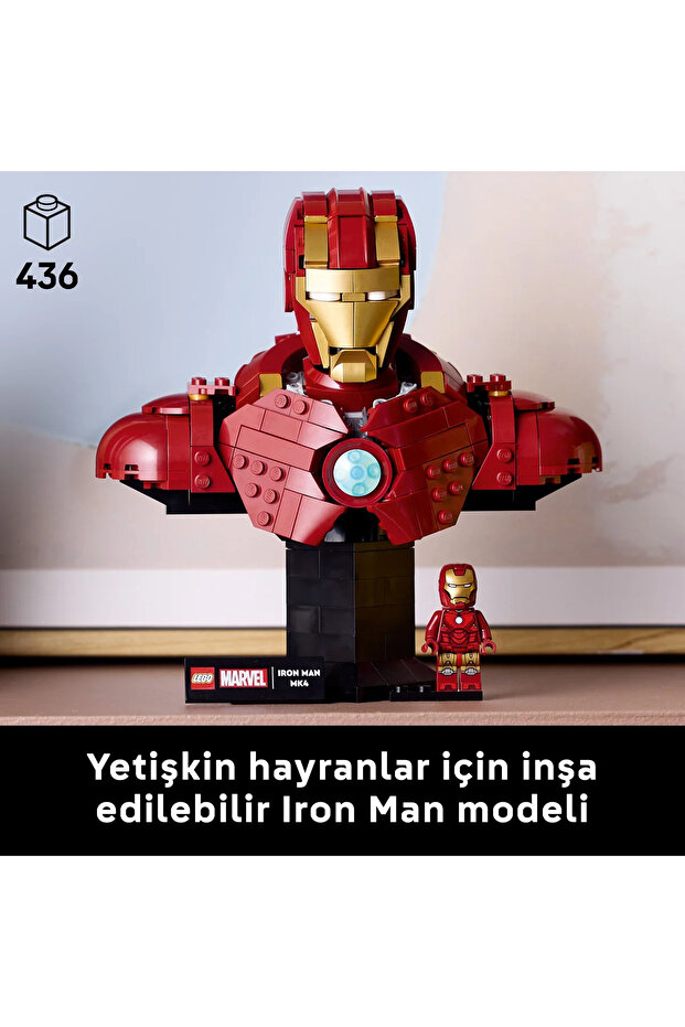 ® ǀ Marvel Iron Man MK4 Büstü 76327 - Yetişkinler için Koleksiyonluk Model Yapım Seti (436P) - 6