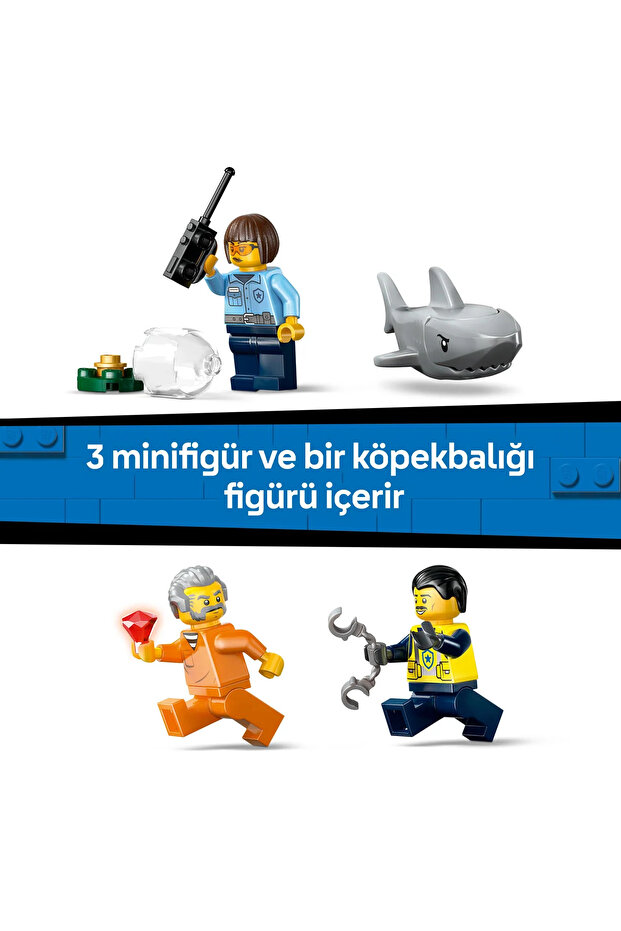 ® City Polis Teknesi Takibi 60456 - 6+ Çocuklar için Yaratıcı Oyuncak Yapım Seti (264 P) - 9