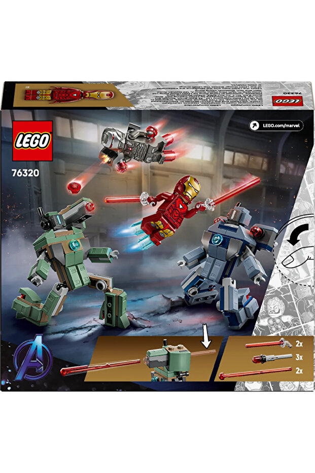 ® ǀ Marvel Iron Man ve War Machine, Hammer 76320 - 7 Yaş ve Üzeri için Oyuncak Yapım Seti (204p) - 4