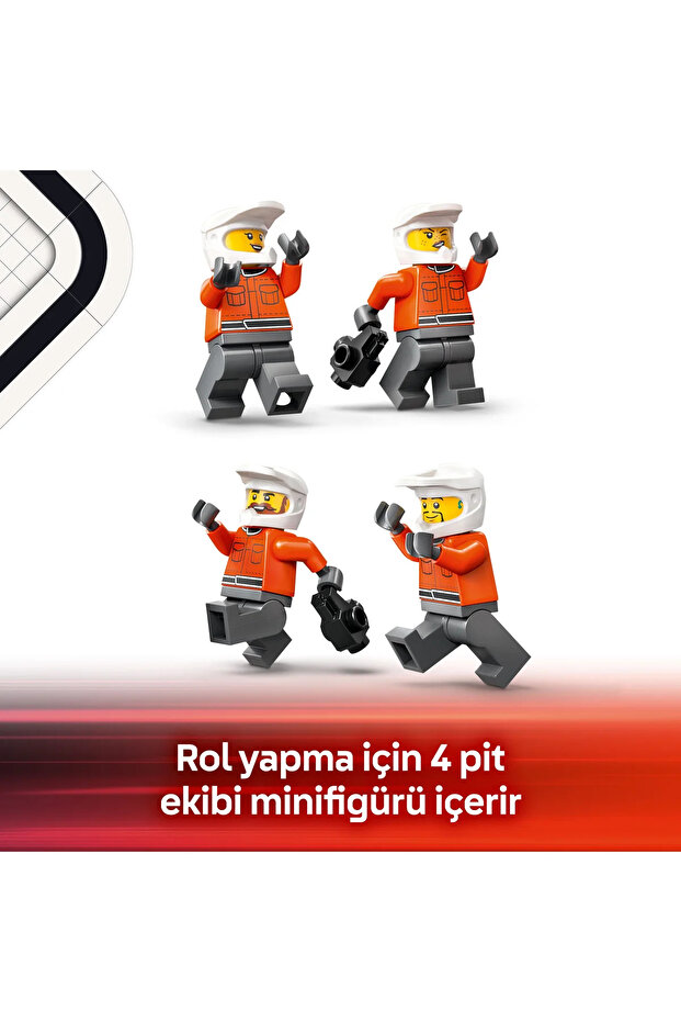 ® City Ferrari Arabalı F1 Pit Stop ve Pit Ekibi 60443 - 6+ Çocuklar için Oyuncak Yapım Seti (322 P) - 10