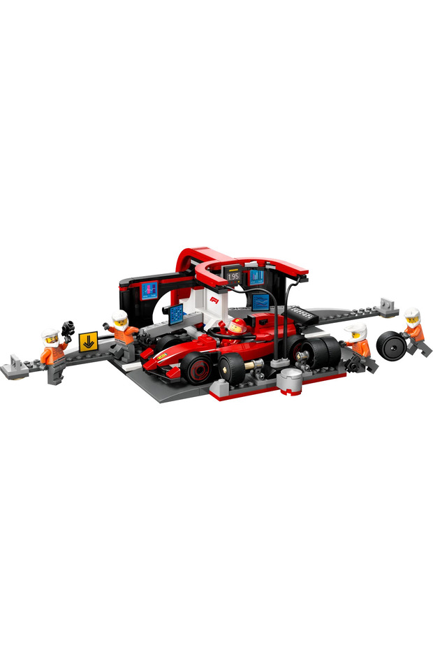 ® City Ferrari Arabalı F1 Pit Stop ve Pit Ekibi 60443 - 6+ Çocuklar için Oyuncak Yapım Seti (322 P) - 3