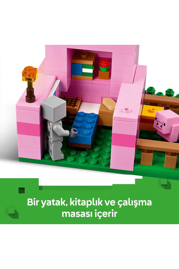 ® Minecraft® Yavru Domuz Evi 21268 - 7+ Çocuklar için Yaratıcı Oyuncak Yapım Seti (238P) - 7
