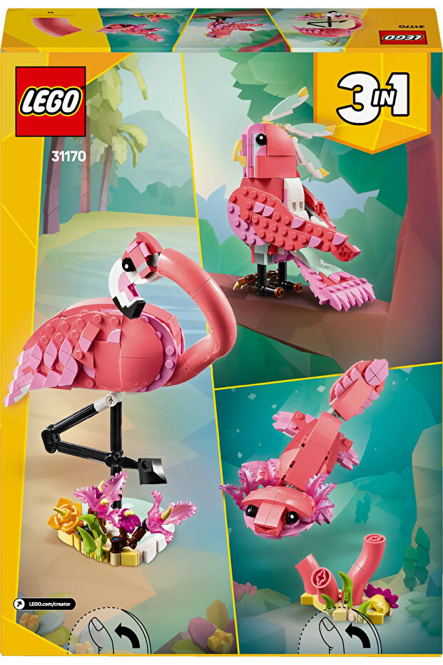 ® Creator 3’ü 1 Arada Vahşi Hayvanlar:Pembe Flamingo 31170 - 8+ Oyuncak Yapım Seti (288Pr) - 5