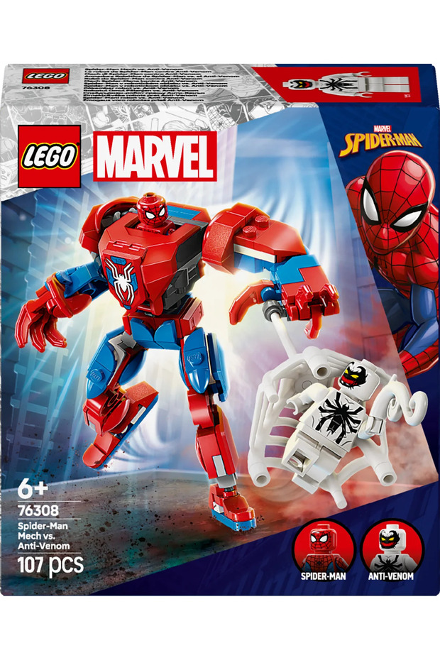 ® Marvel Örümcek Adam Robotu, Anti Venom’a Karşı 76308 - 6+ Yaratıcı Oyuncak Yapım Seti (107P) - 4