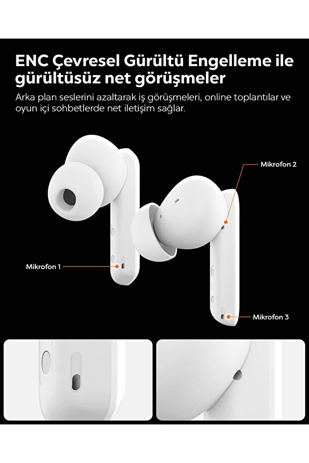 Audio TWS P20 Bluetooth Kablosuz Kulaklık ANC Pro Aktif Gürültü Engelleme 30 Saat Pil Siyah ASD07888 - 9