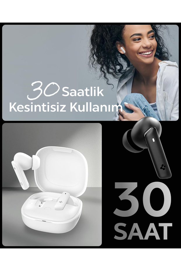 Audio TWS P20 Bluetooth Kablosuz Kulaklık ANC Pro Aktif Gürültü Engelleme 30 Saat Pil Beyaz ASD07964 - 8
