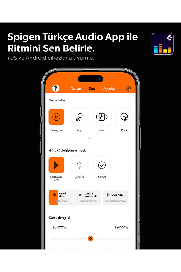 Audio TWS P10 Bluetooth Kablosuz Kulaklık ANC Pro Aktif Gürültü Engelleme 30 Saat Pil Siyah ASD07887 - 6