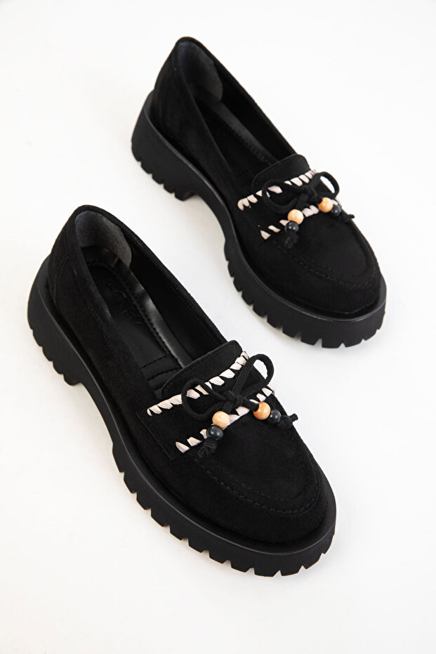 Black Suede Women's Loafer 20900