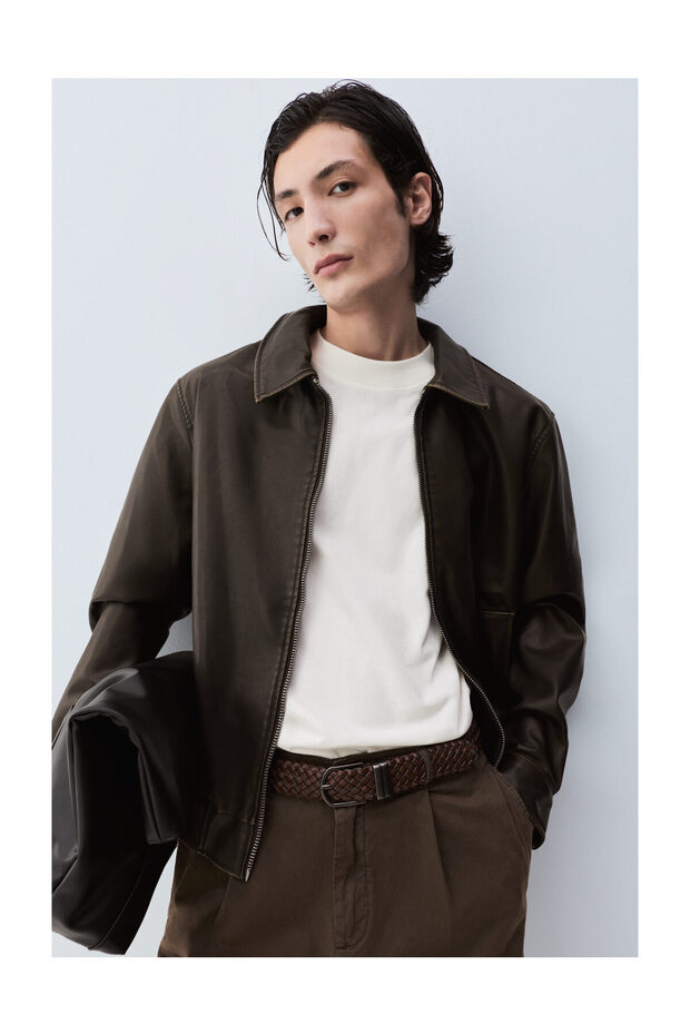 Man Leather Effect Jacket - 5