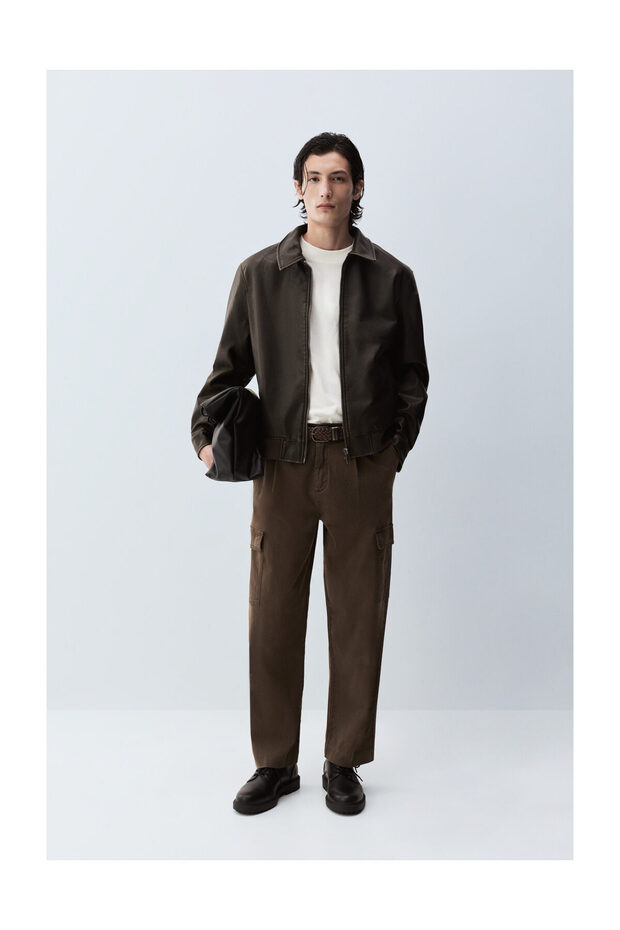 Man Leather Effect Jacket - 8