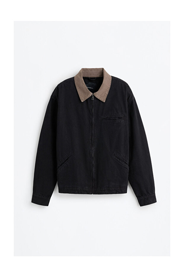 Man Denim Worker Jacket - 7
