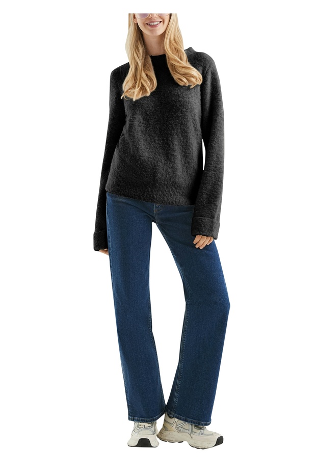 Bouclé-Pullover mit Stehkragen - 2